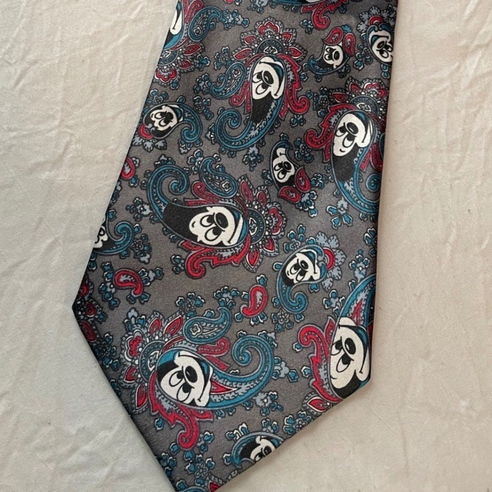Choice Necktie Mens‎ Novelty Paisley Mickey Mouse Tie Grey Red Blue
